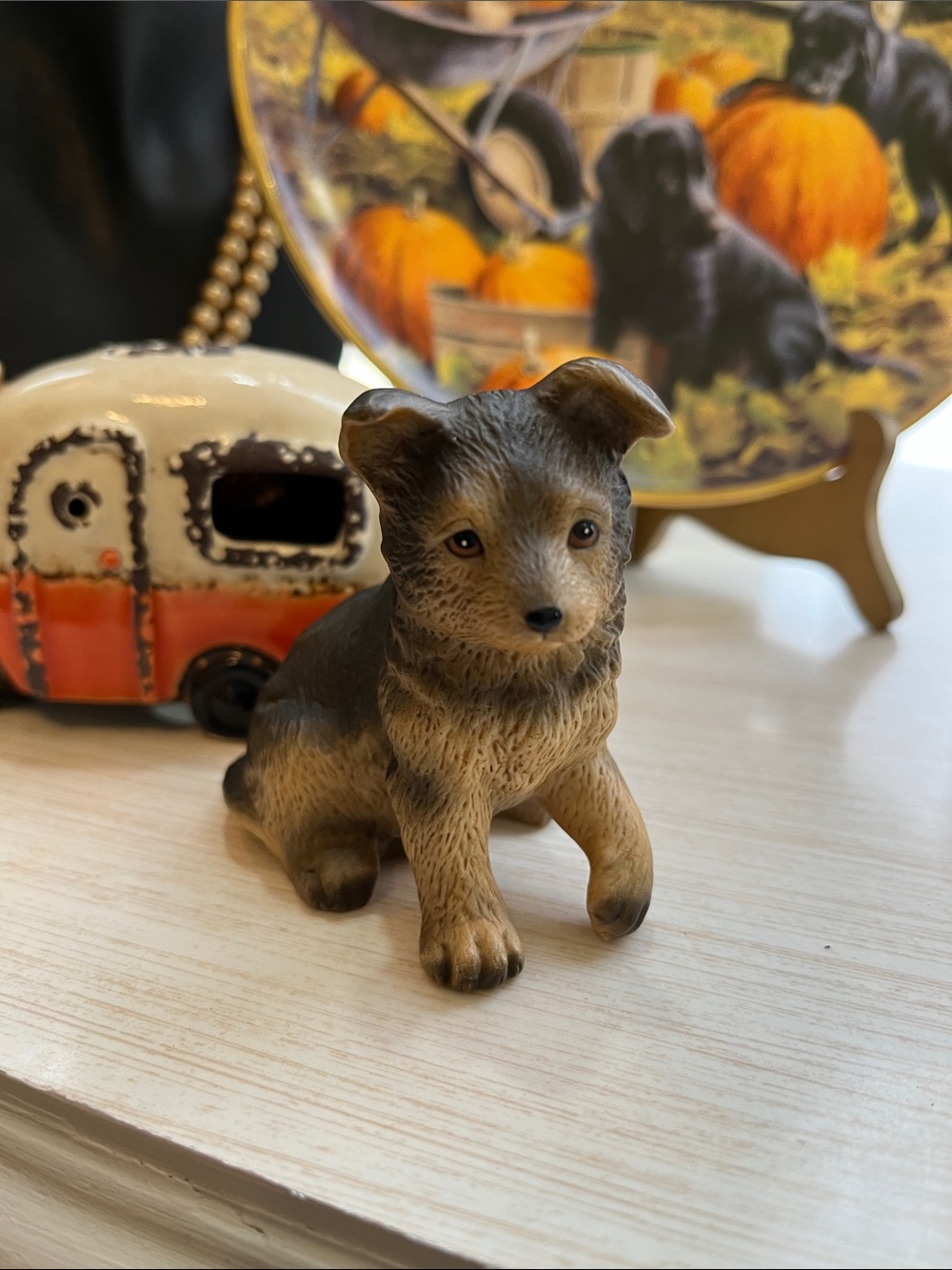Vintage Homco German Shepherd Puppy Figurine, #8828